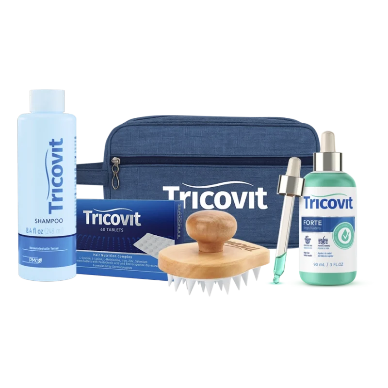 Shampoo + Tablets + Forte Drops + (Bag and Brush)