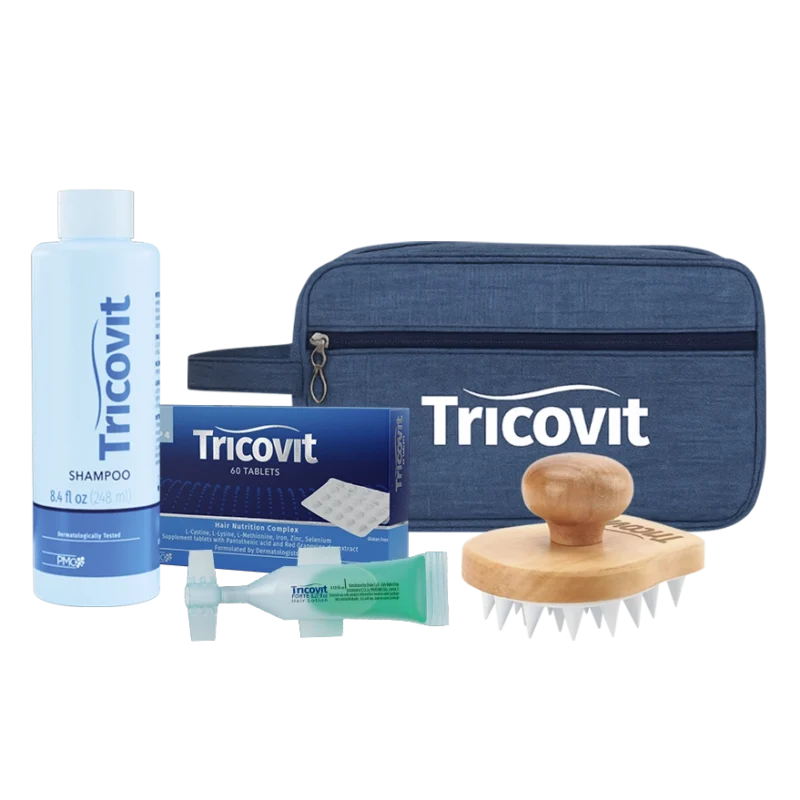 Shampoo + Tablets+ Forte Hair Lotion + (Bag and Brush)
